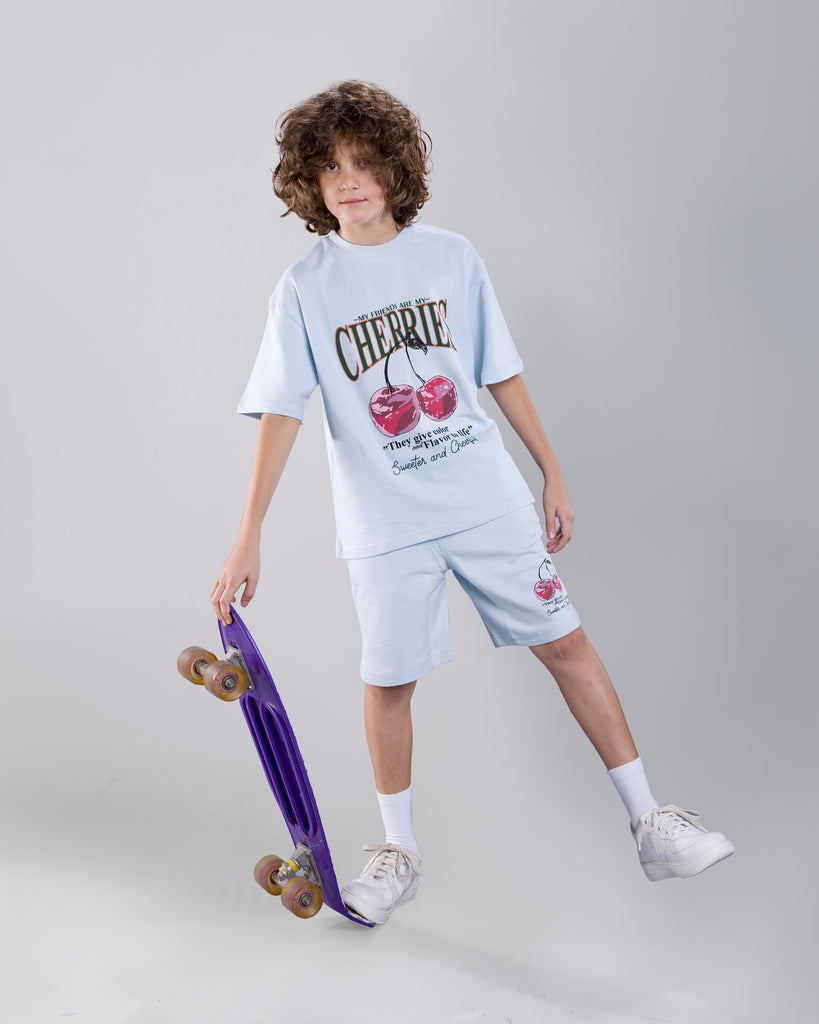 California Orange Printed Oversized T-shirt & Shorts Co-ord Set